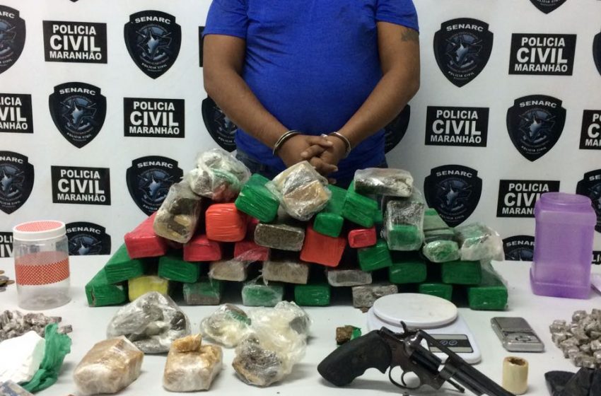  Membro de facção criminosa é preso com cerca de 27 kg de drogas e arma de fogo em São Luís