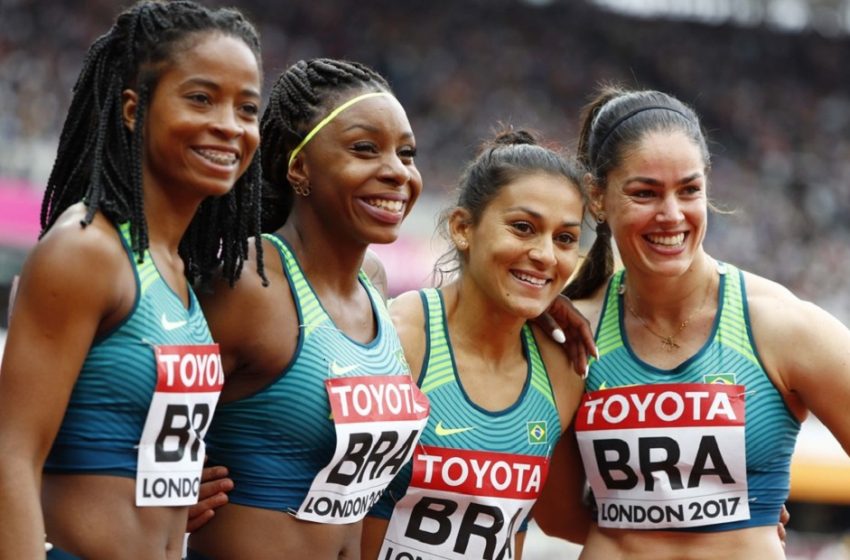  Revezamento feminino 4×100 do Brasil fica em 7º no Mundial de Londres