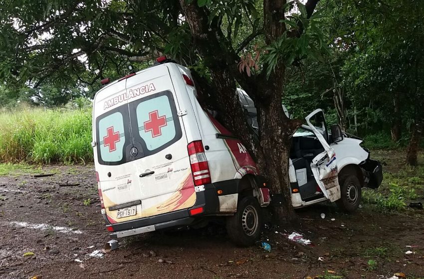  Ambulância colide em árvore na BR 135