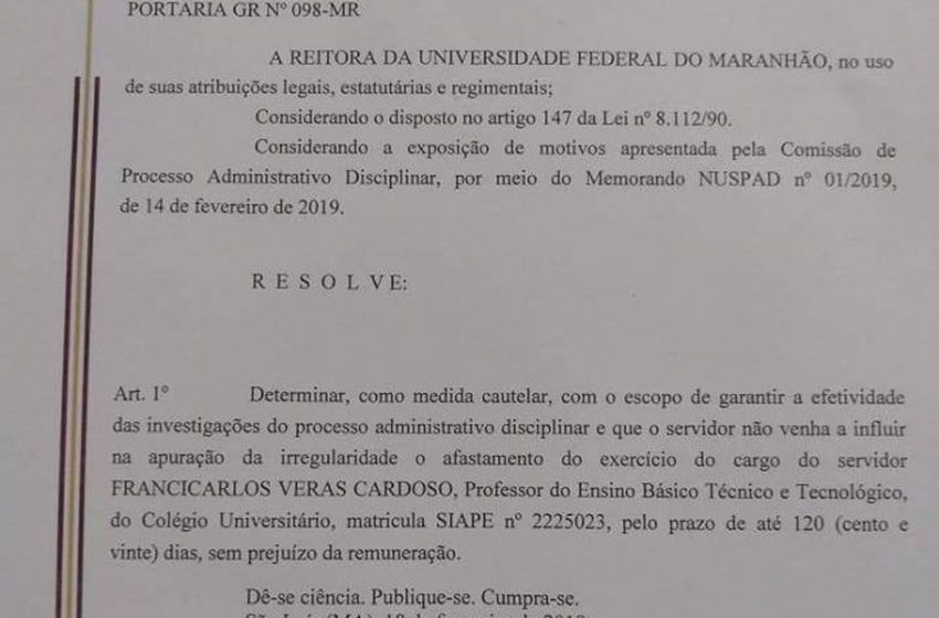  Professor do Colun é afastado após denúncias de assédio sexual