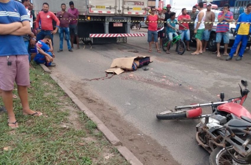  Caminhão esmaga cabeça motociclista em SL