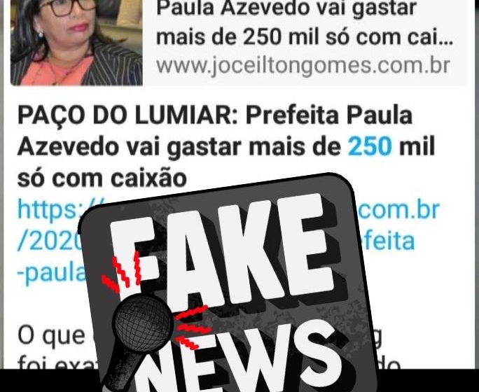  Prefeitura de Paço do Lumiar desmente fake news